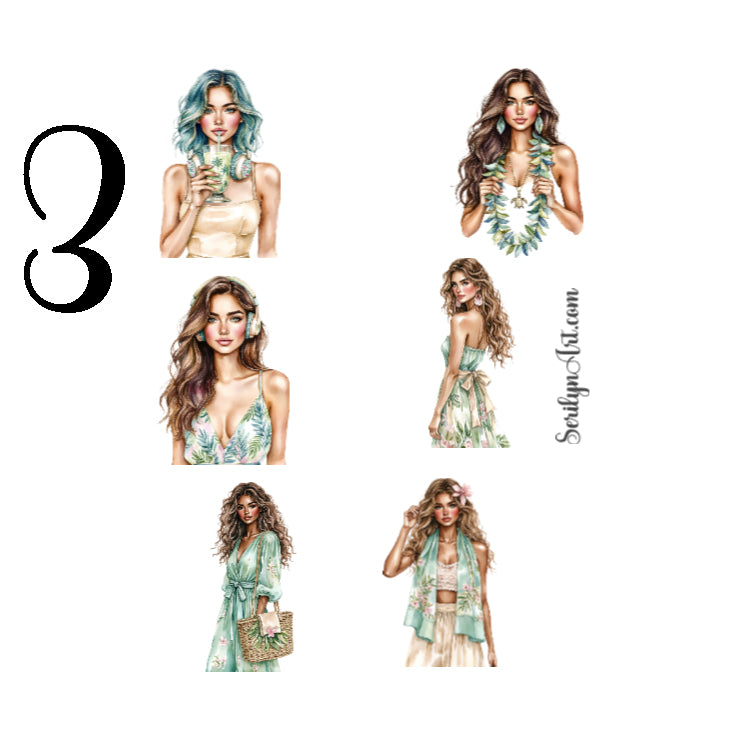 Palm Summer Wind Sticker Sheet