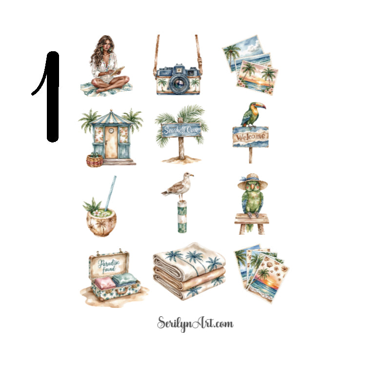Palm Tree Summer Sticker Sheet