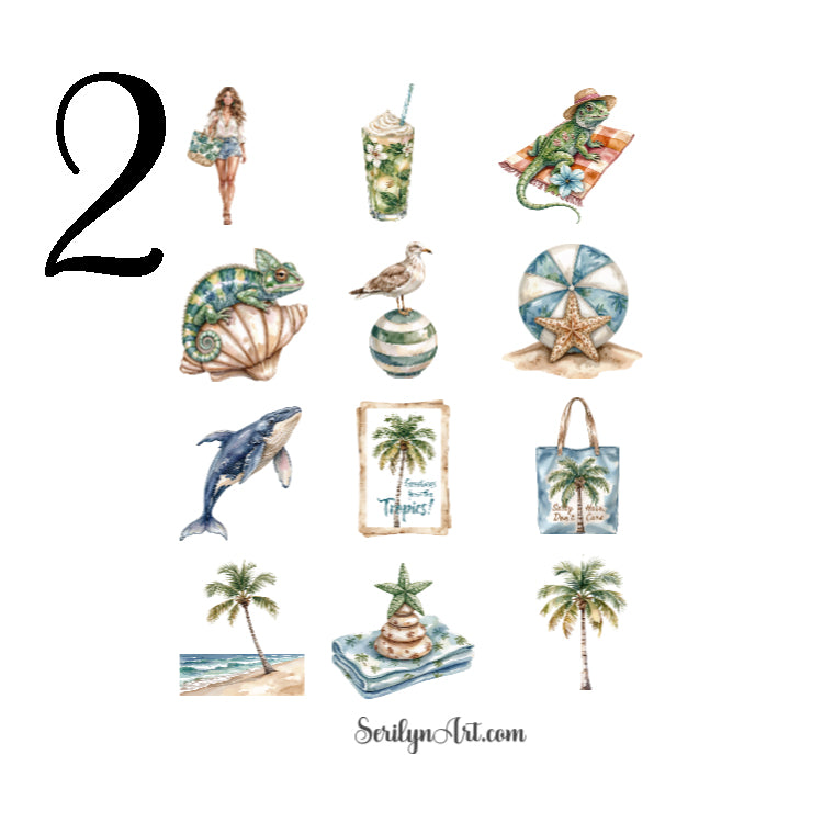 Palm Tree Summer Sticker Sheet