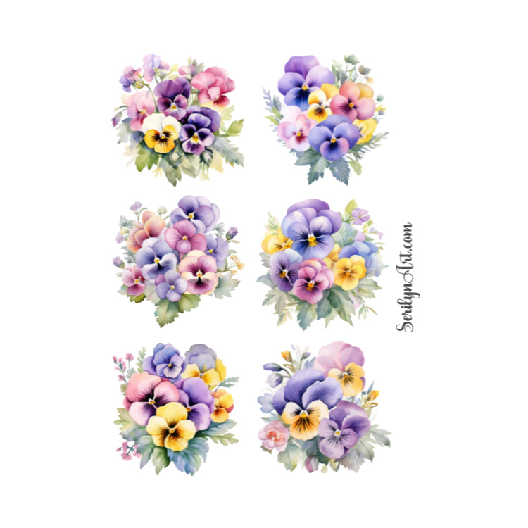 Pansies Sticker Sheet