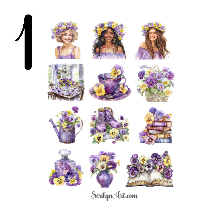 Pansy Garden Sticker Sheet