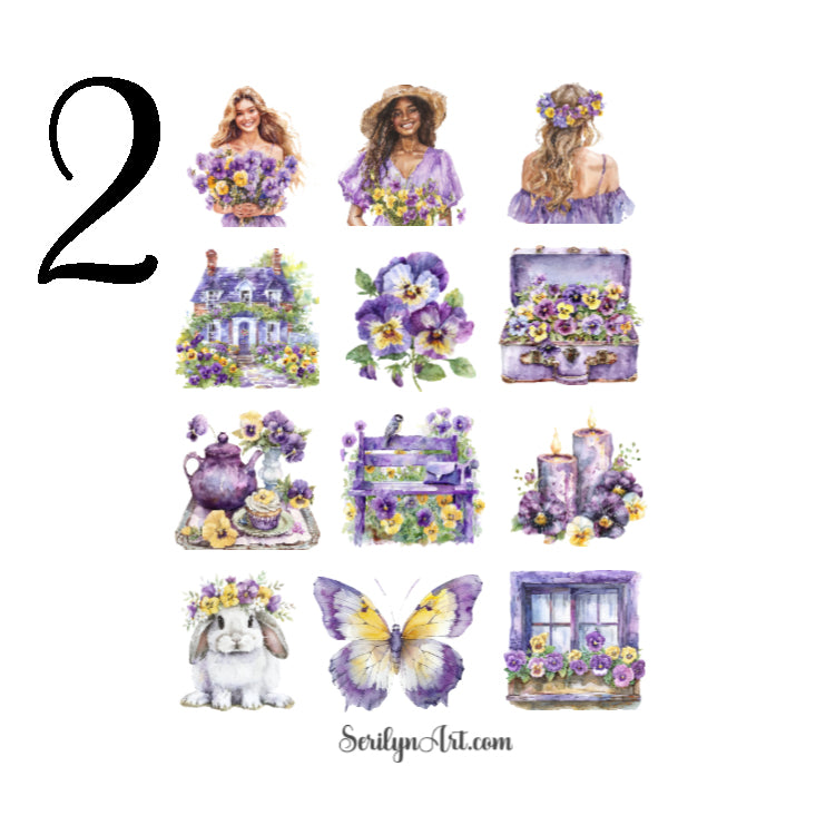 Pansy Garden Sticker Sheet