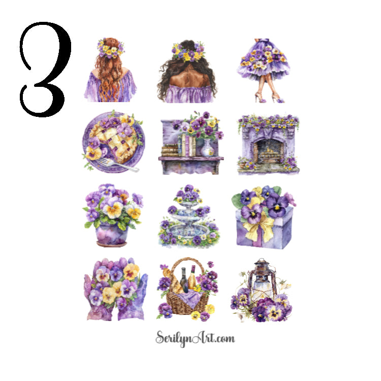 Pansy Garden Sticker Sheet