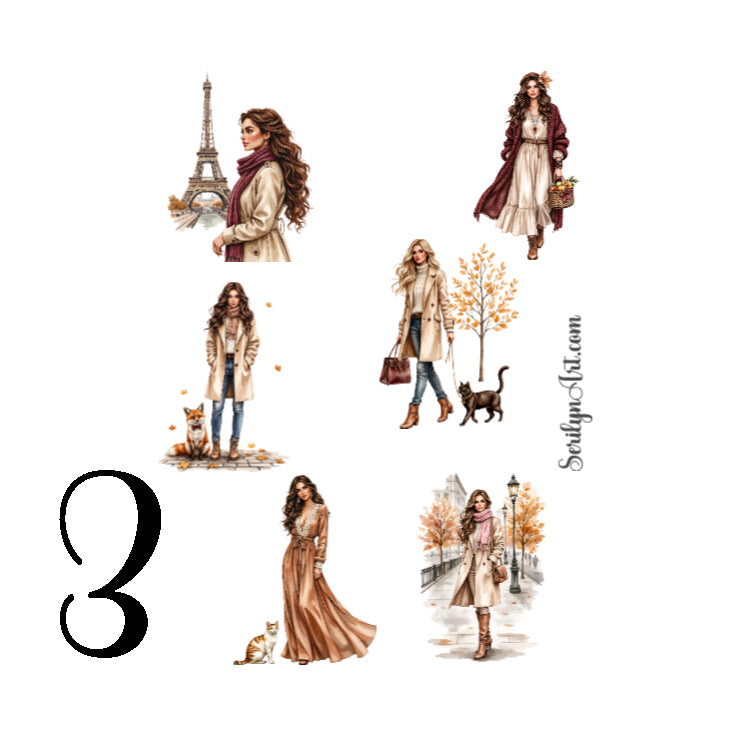 Paris City Fall Sticker Sheet