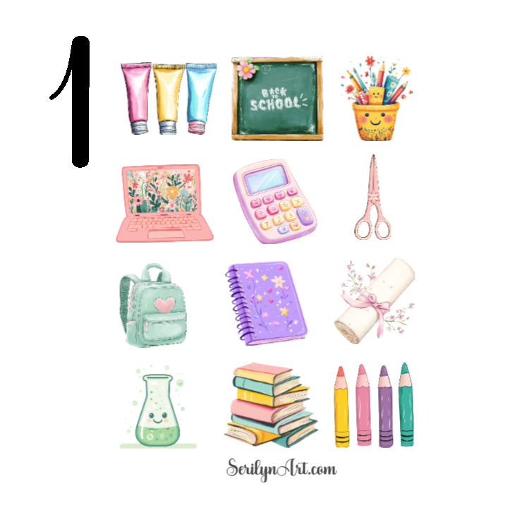 Pastel Back to School Sticker Sheet
