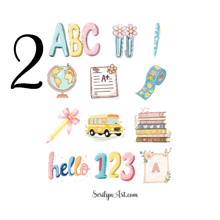 Pastel Back to School Sticker Sheet