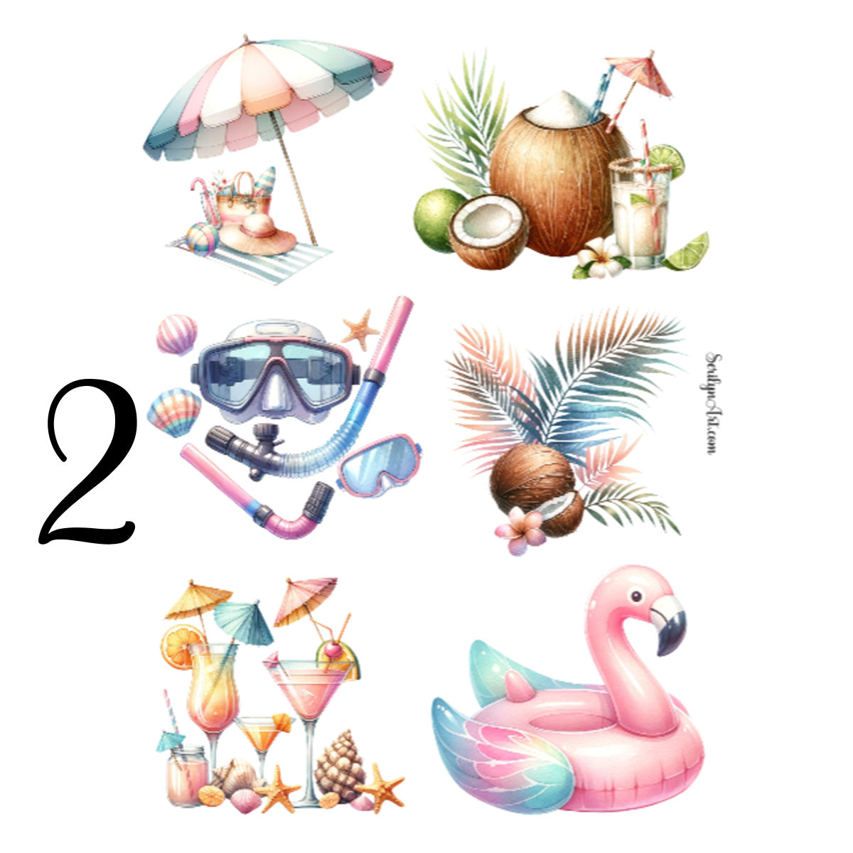 Pastel Beach Sticker Sheet