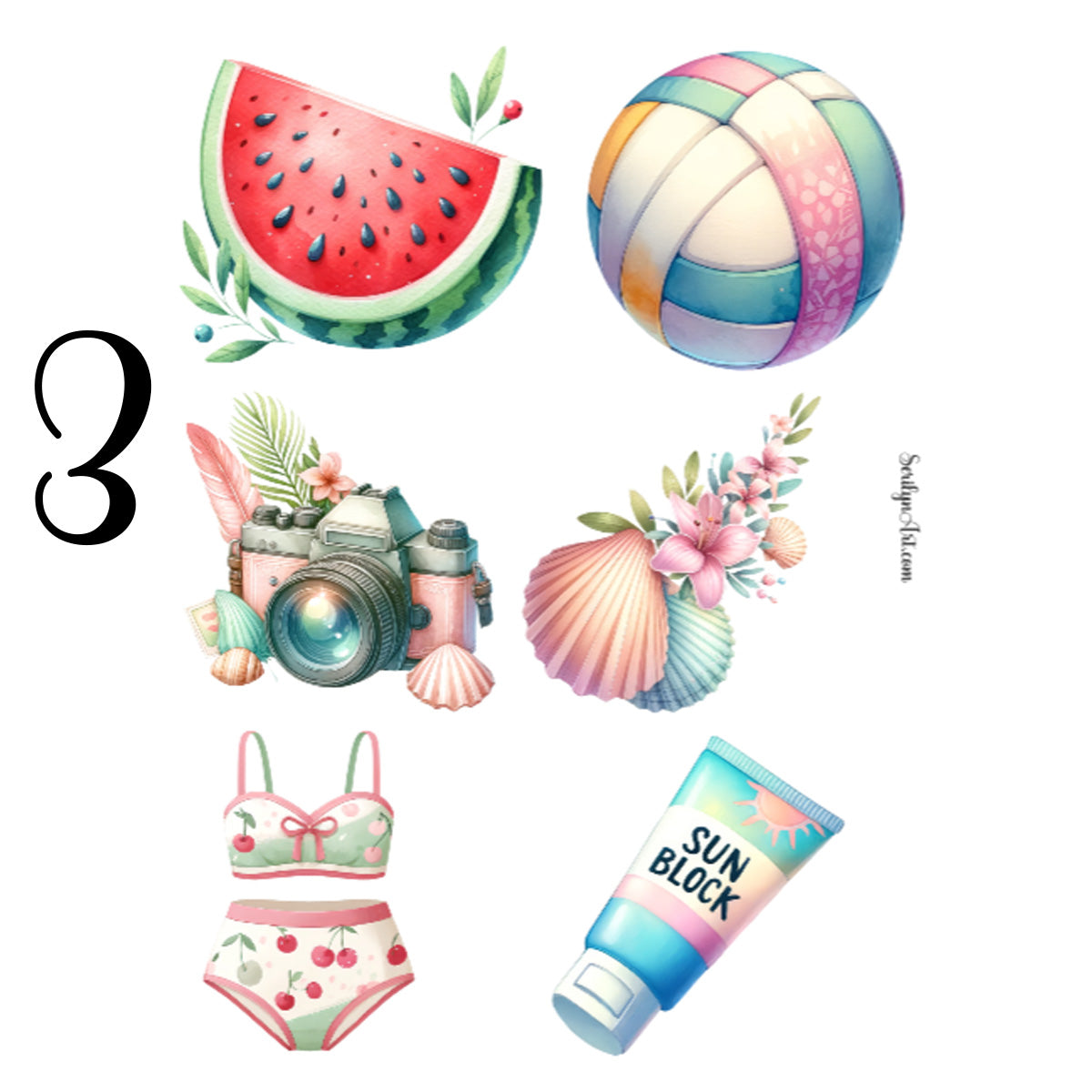 Pastel Beach Sticker Sheet