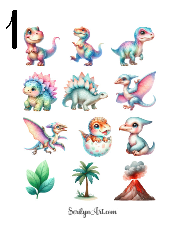Pastel Dinos