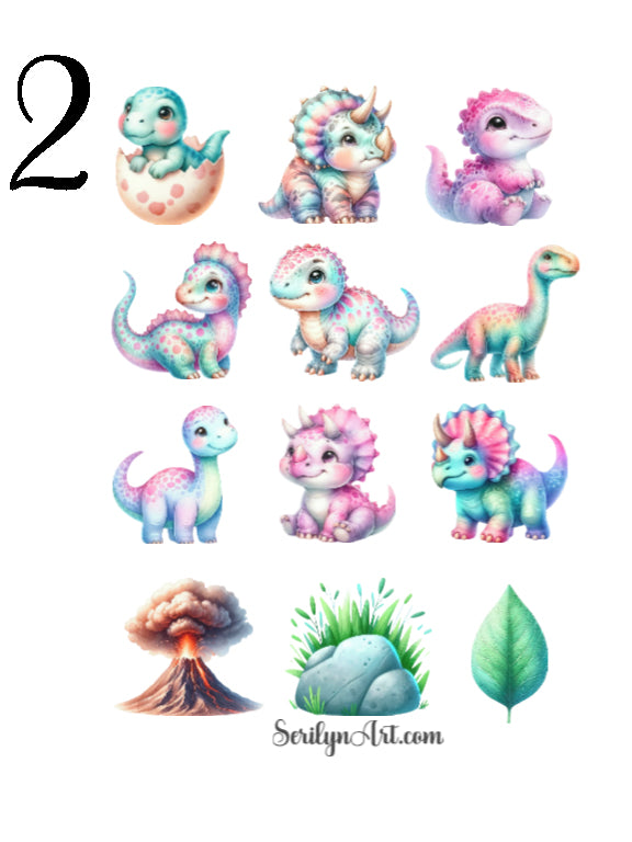 Pastel Dinos