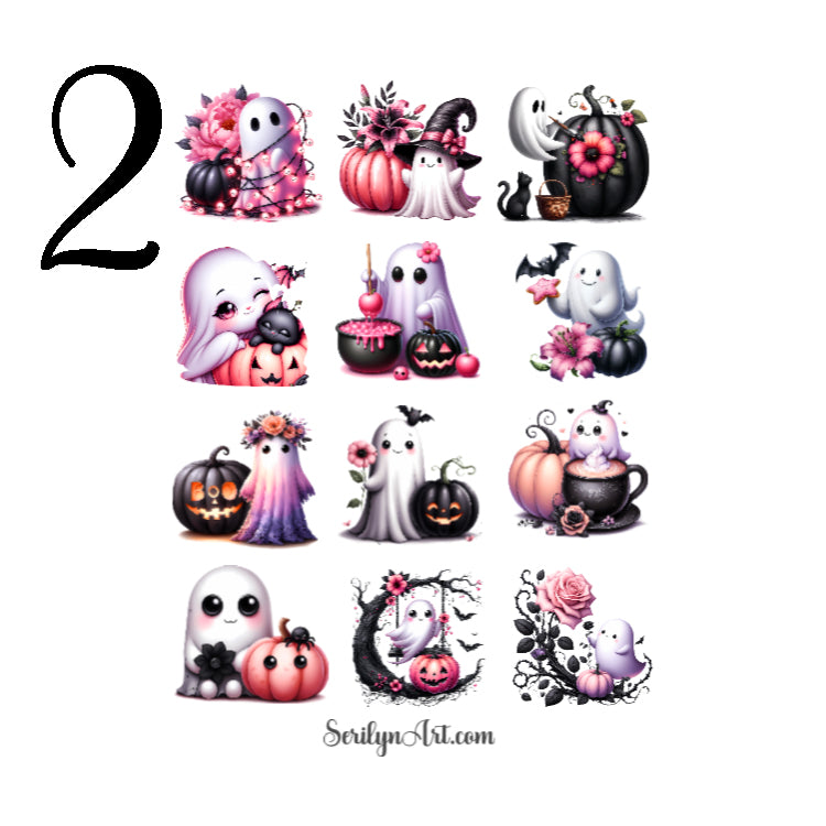 Pastel Goth Ghosts Sticker Sheet