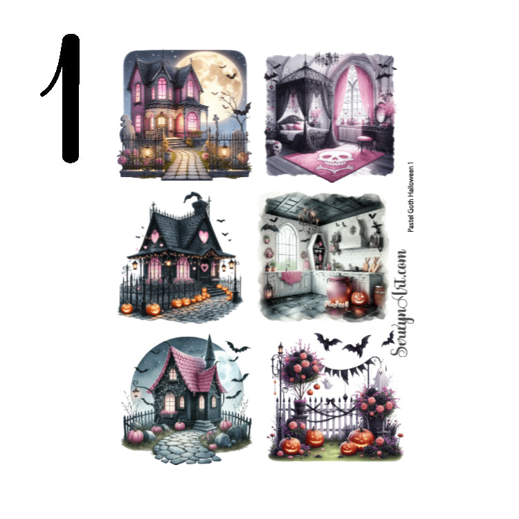 Pastel Goth Halloween Sticker Sheet