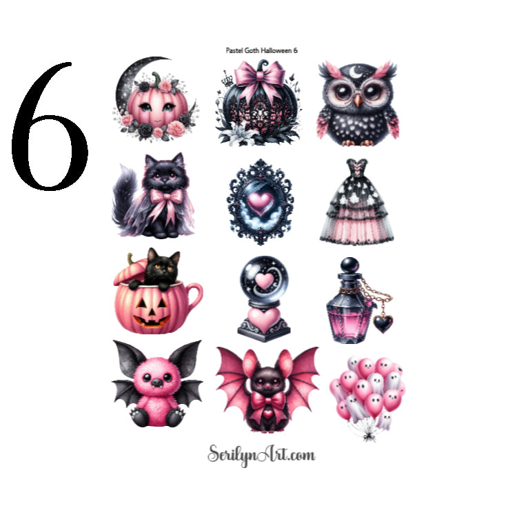 Pastel Goth Halloween Sticker Sheet