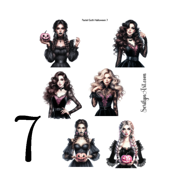 Pastel Goth Halloween Sticker Sheet