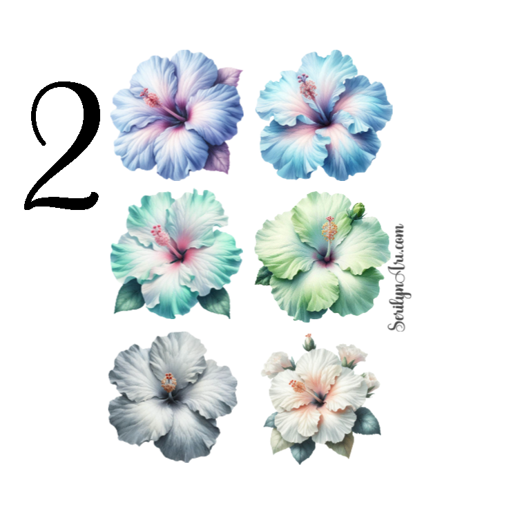 Pastel Hibiscus Sticker Sheet