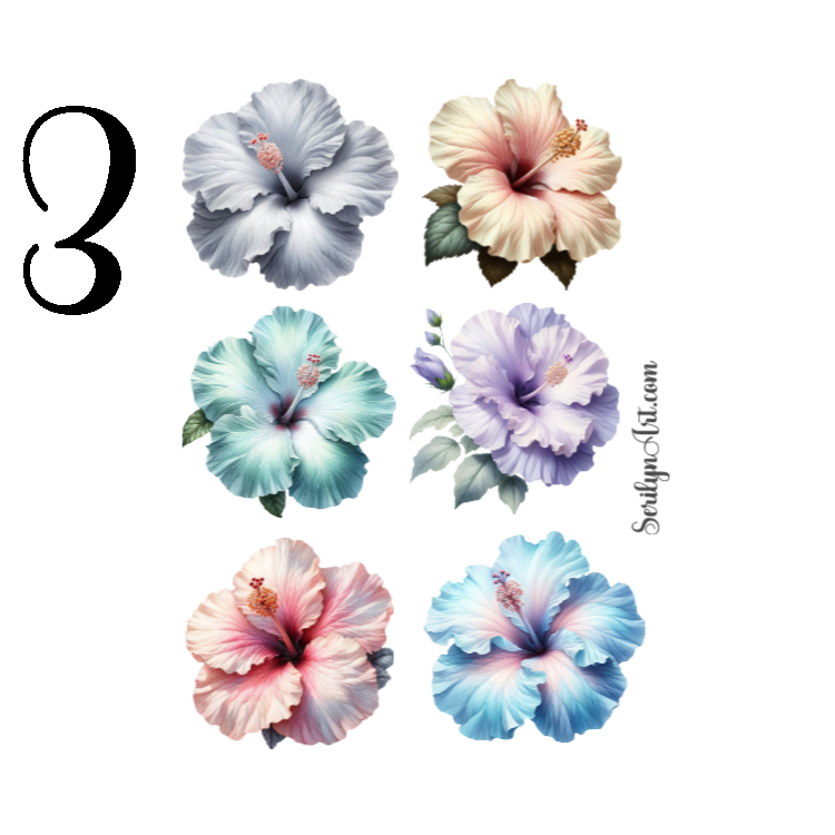 Pastel Hibiscus Sticker Sheet