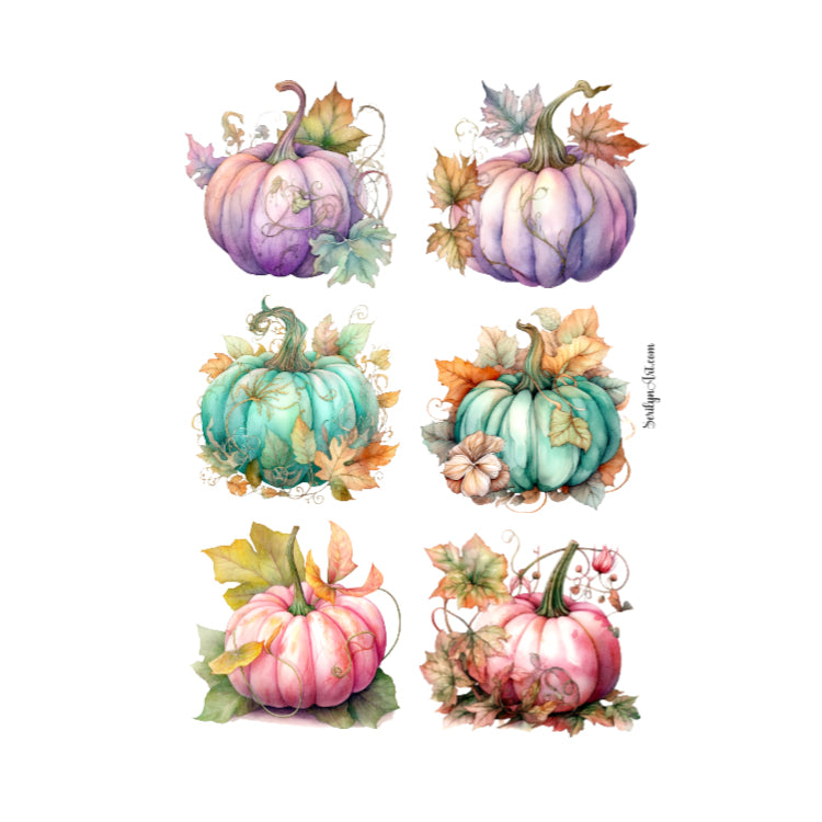 Pastel Pumpkins Sticker Sheet