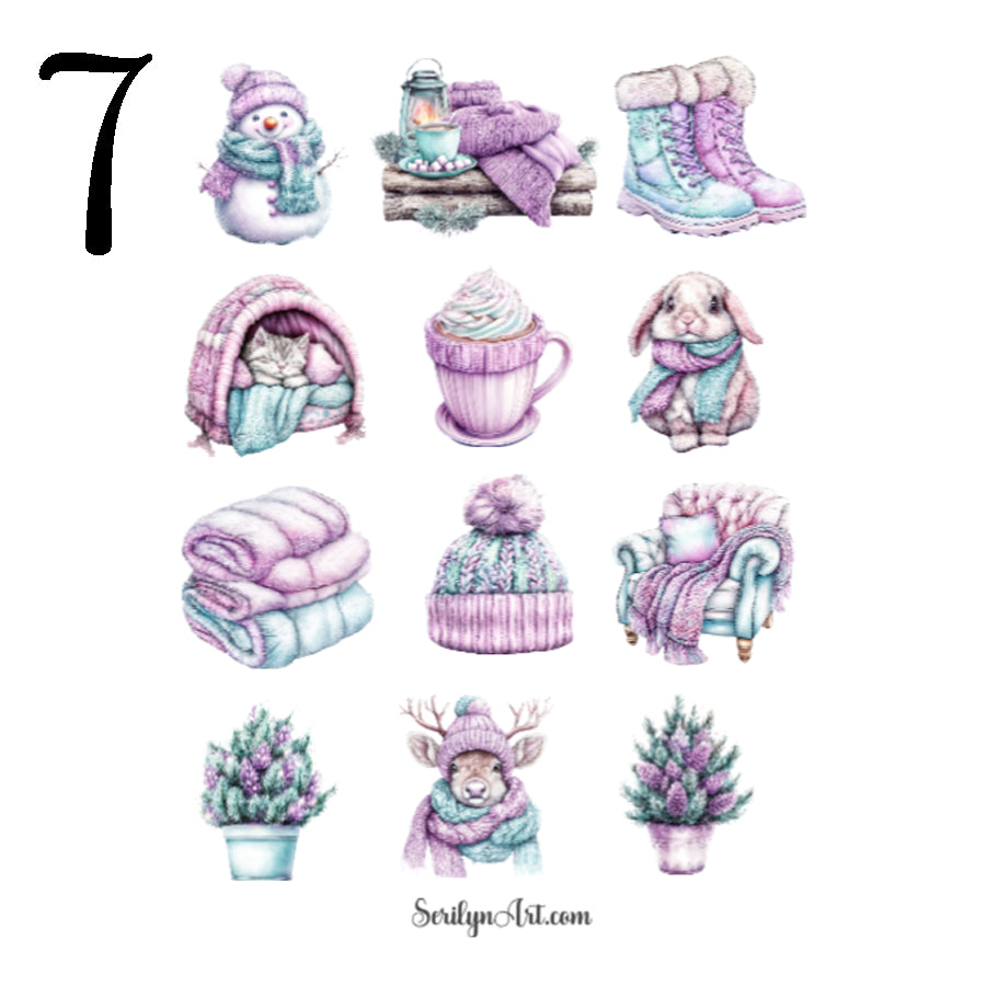Pastel Winter Sticker Sheet
