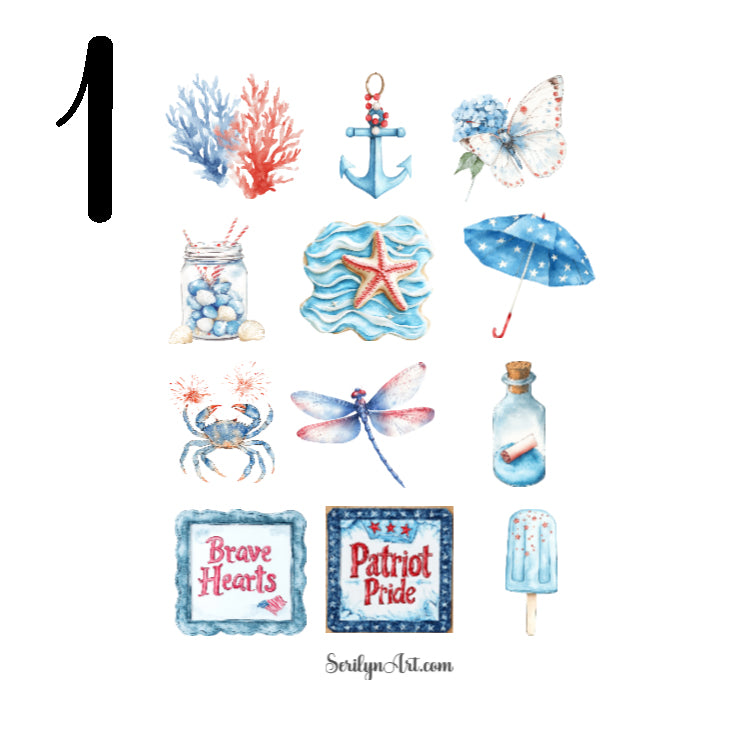 Patriotic Summer Sticker Sheet