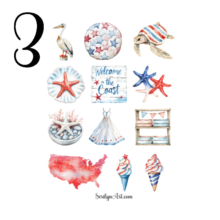 Patriotic Summer Sticker Sheet