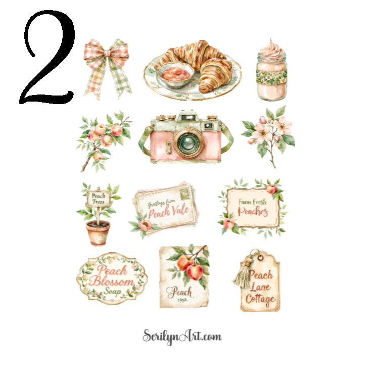 Peach Cottagecore Sticker Sheet