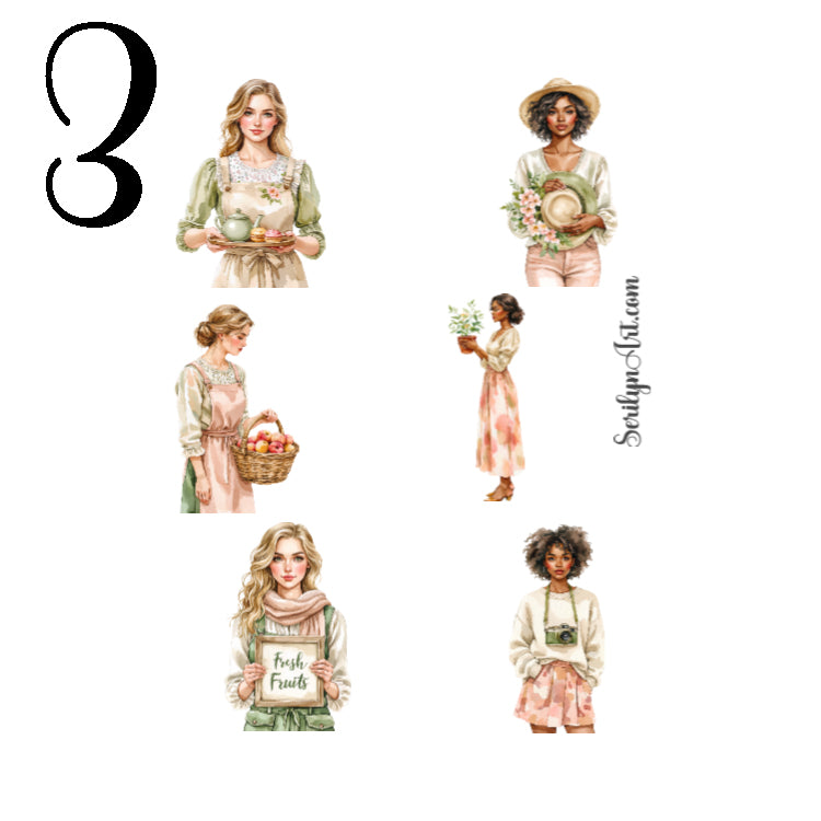 Peach Cottagecore Sticker Sheet