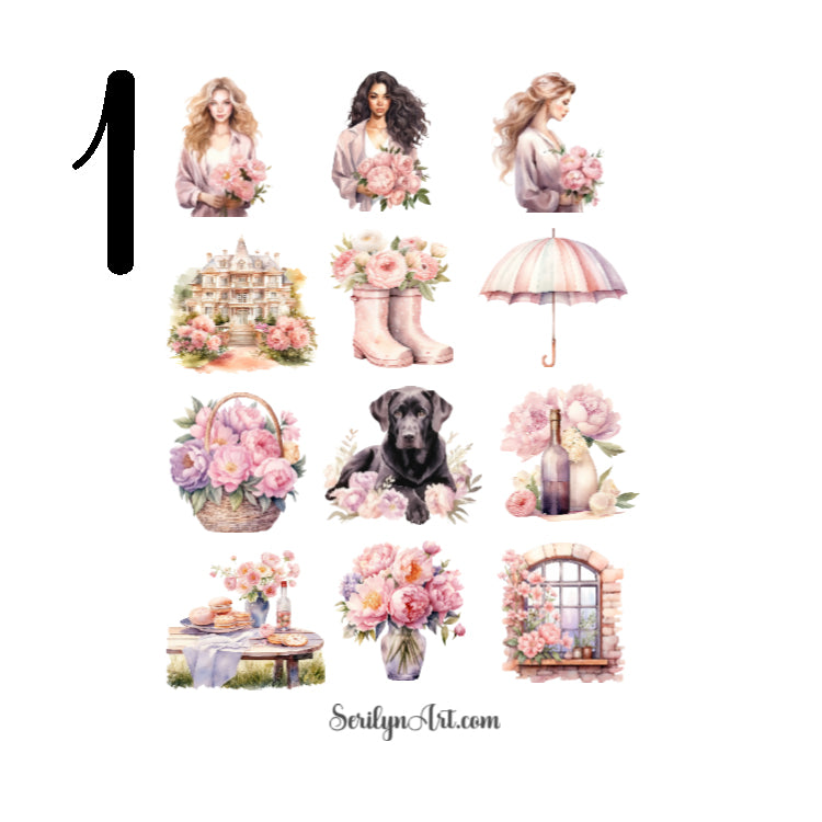 Peony Spring Sticker Sheet