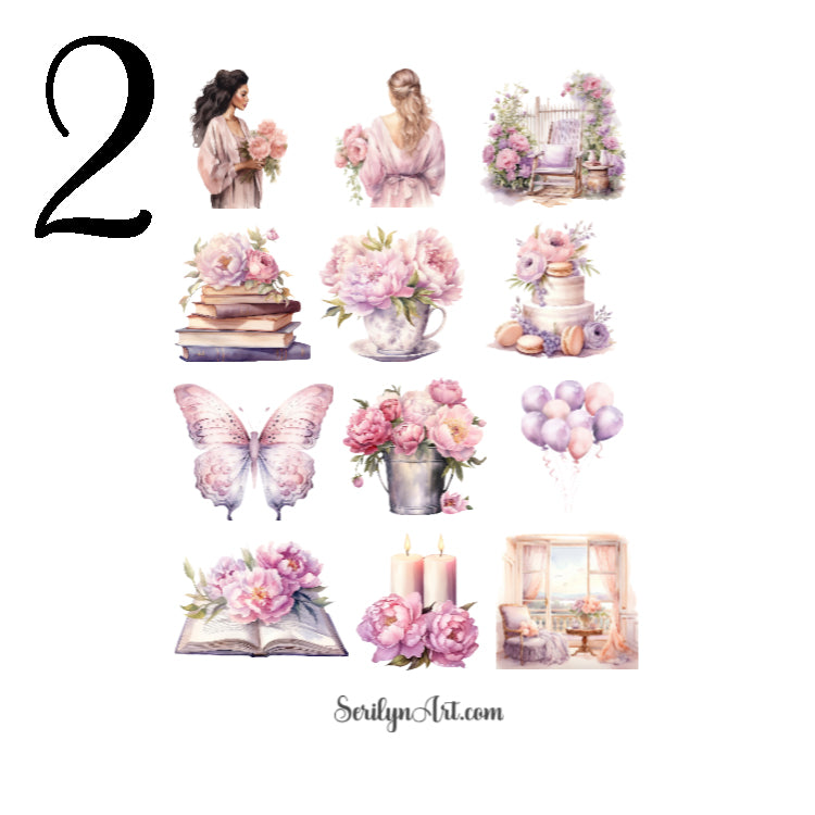 Peony Spring Sticker Sheet