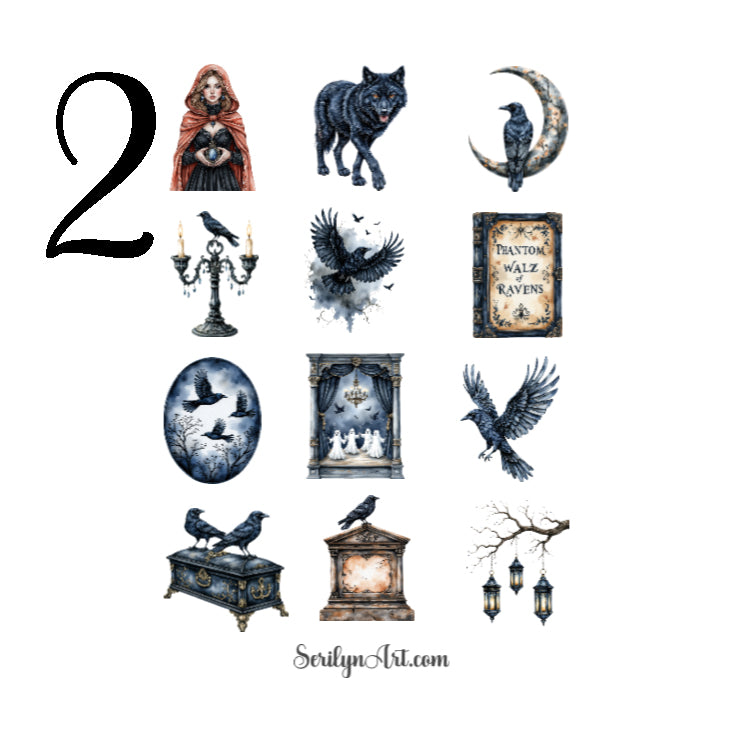 Phantom Waltz of Ravens Sticker Sheet
