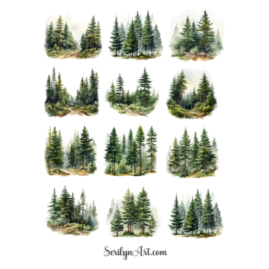 Pine Tree Forest Sticker Sheet