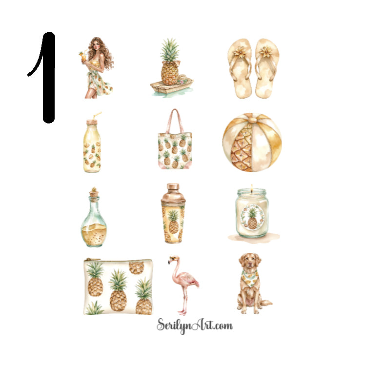 Pineapple Beach Sticker Sheet