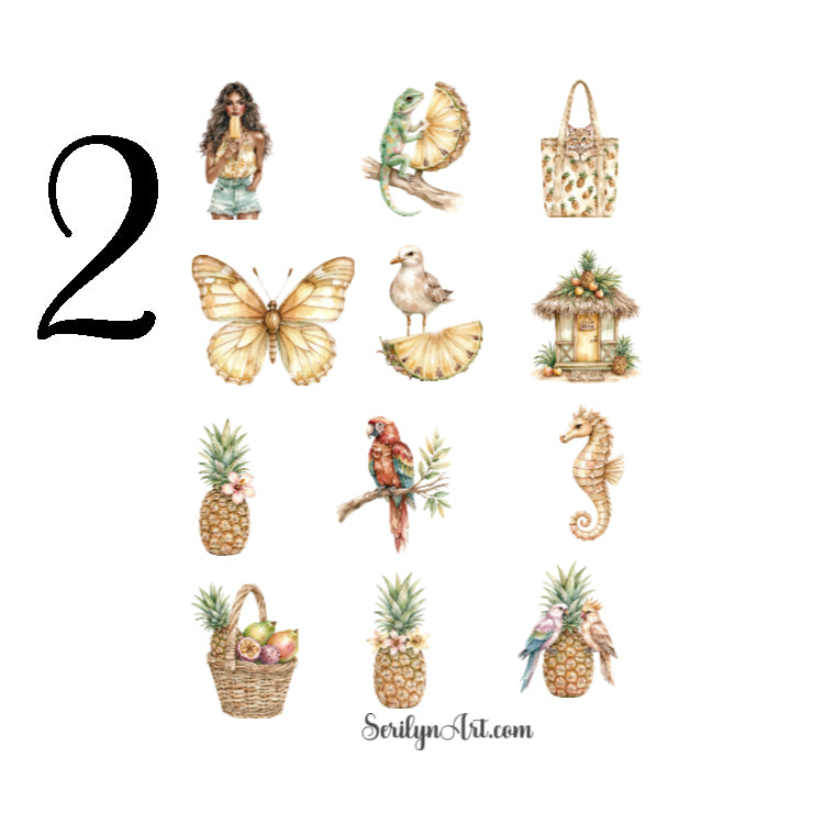 Pineapple Beach Sticker Sheet