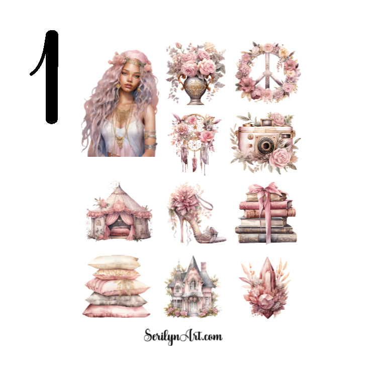 Pink Boho Life Sticker Sheet