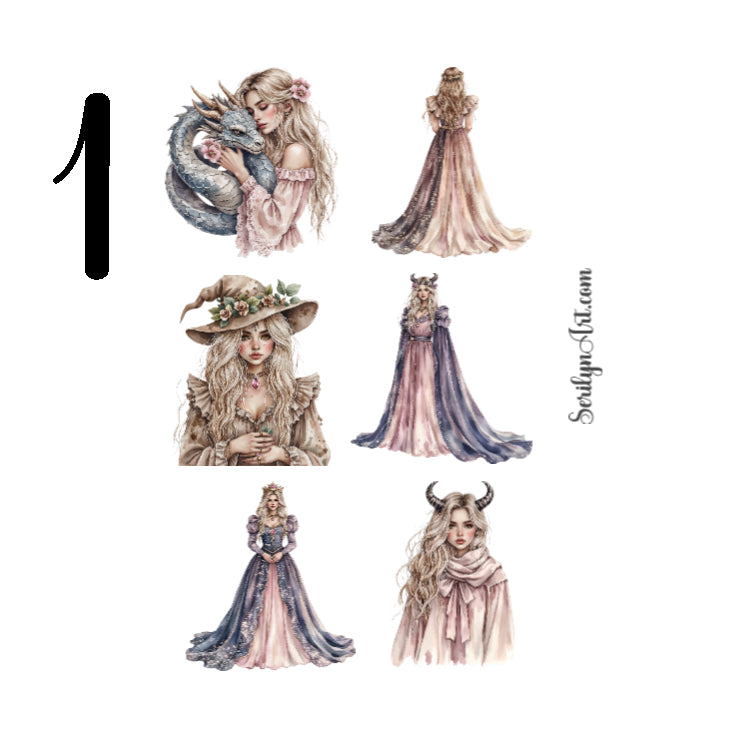 Pink Dragon Witch Sticker Sheet