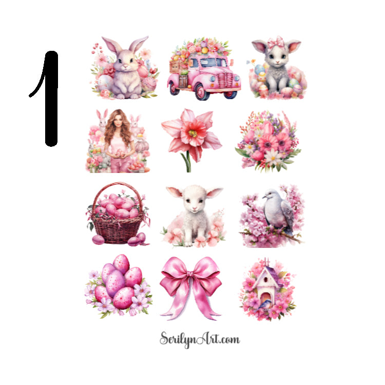 Pink Easter Sticker Sheet
