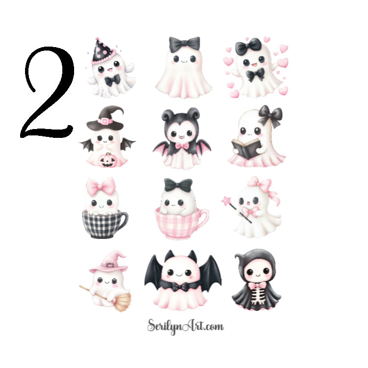 Pink Ghosts Sticker Sheet