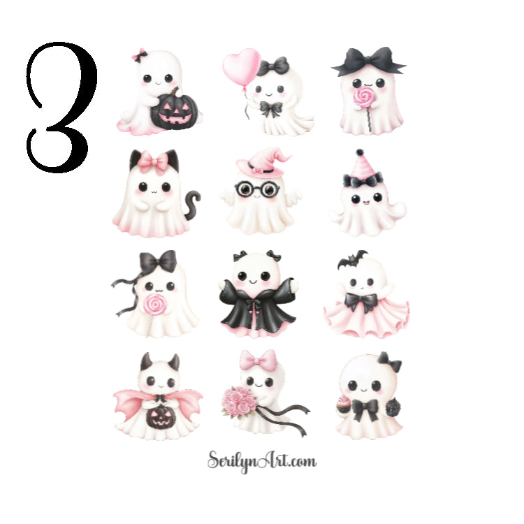 Pink Ghosts Sticker Sheet