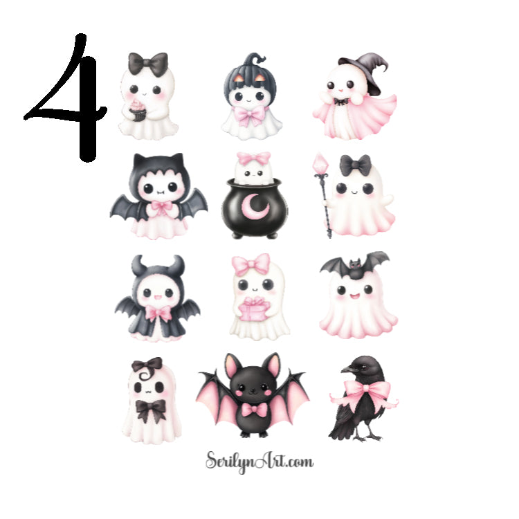 Pink Ghosts Sticker Sheet