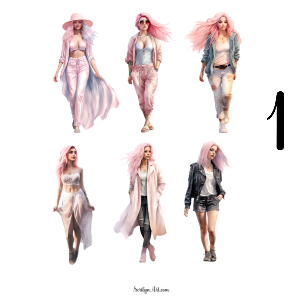 Pink Hair 2 Sticker Sheet