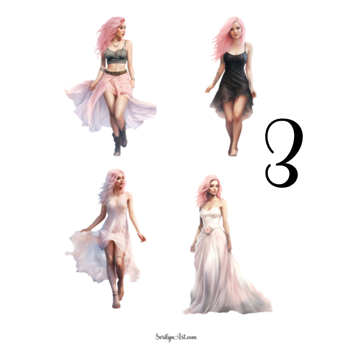 Pink Hair 2 Sticker Sheet