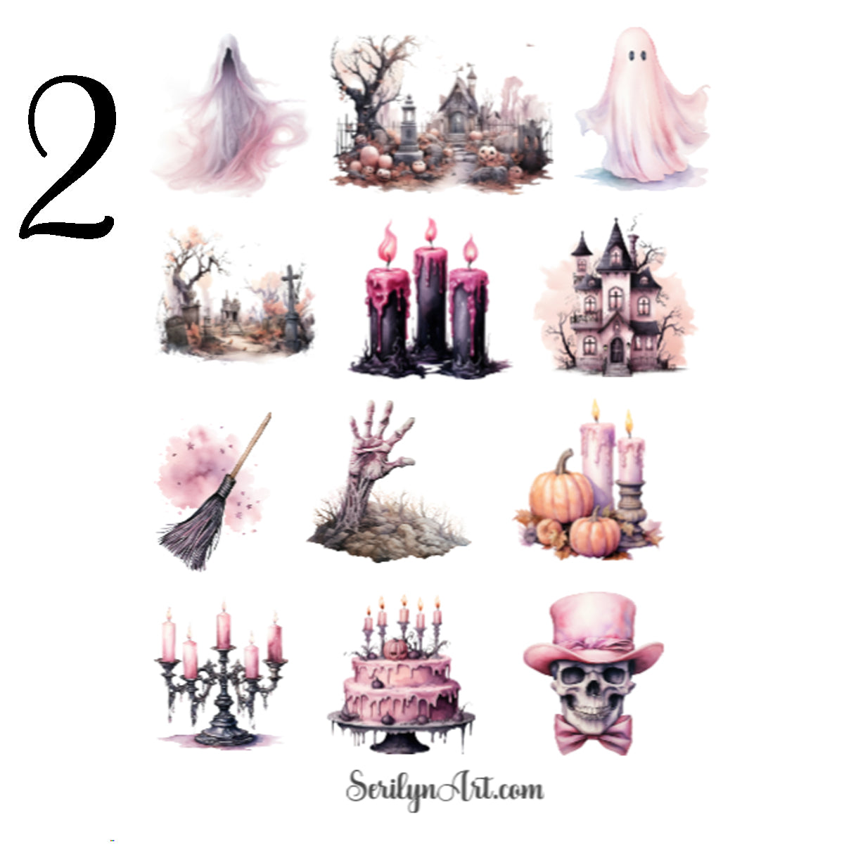 Pink Halloween Sticker Sheet