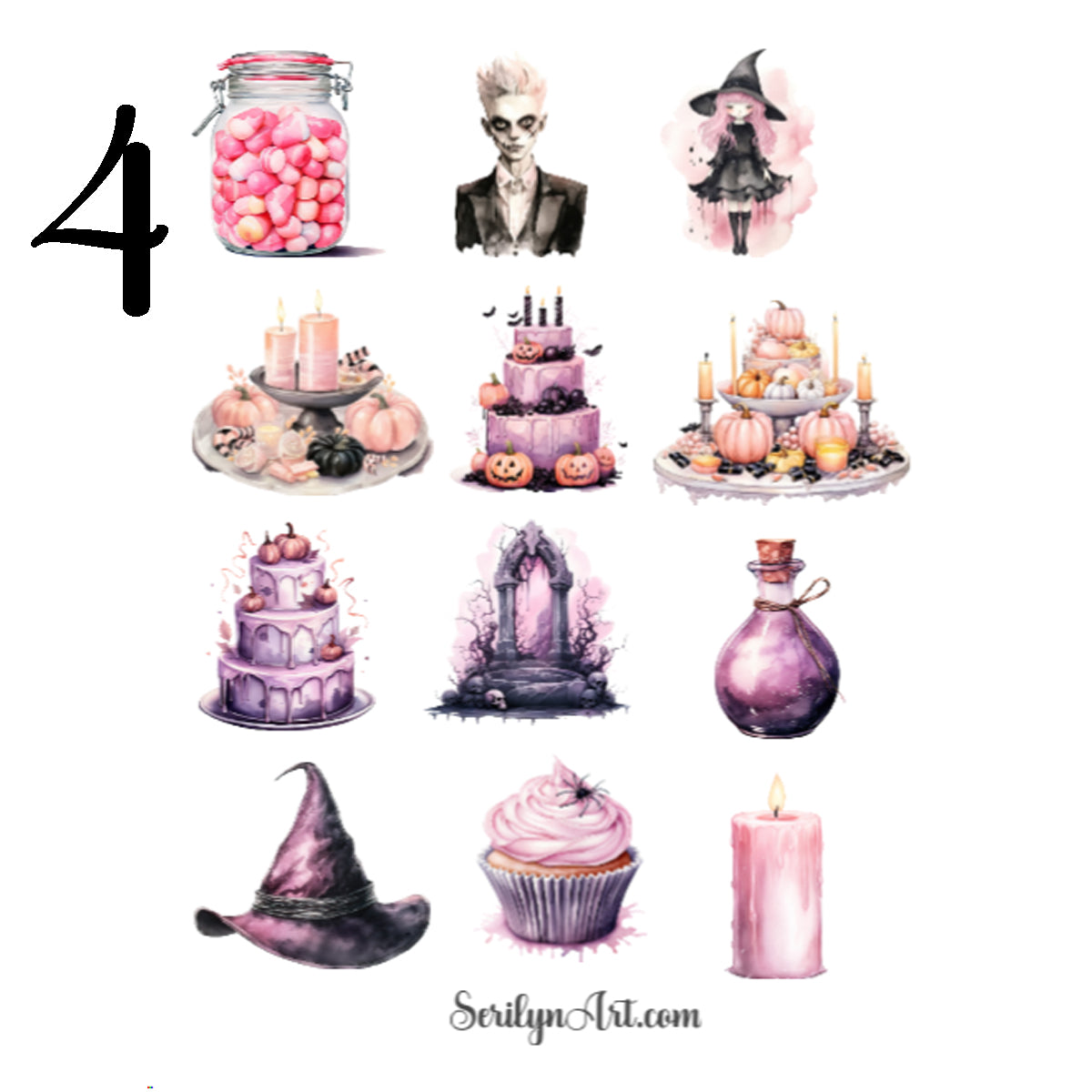 Pink Halloween Sticker Sheet