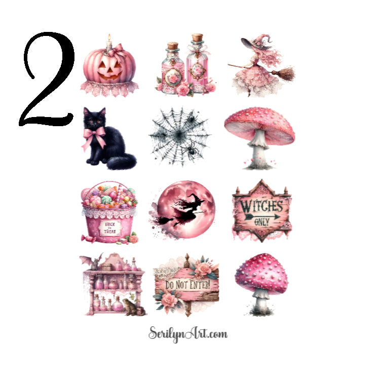 Pink Lace Halloween Sticker Sheet