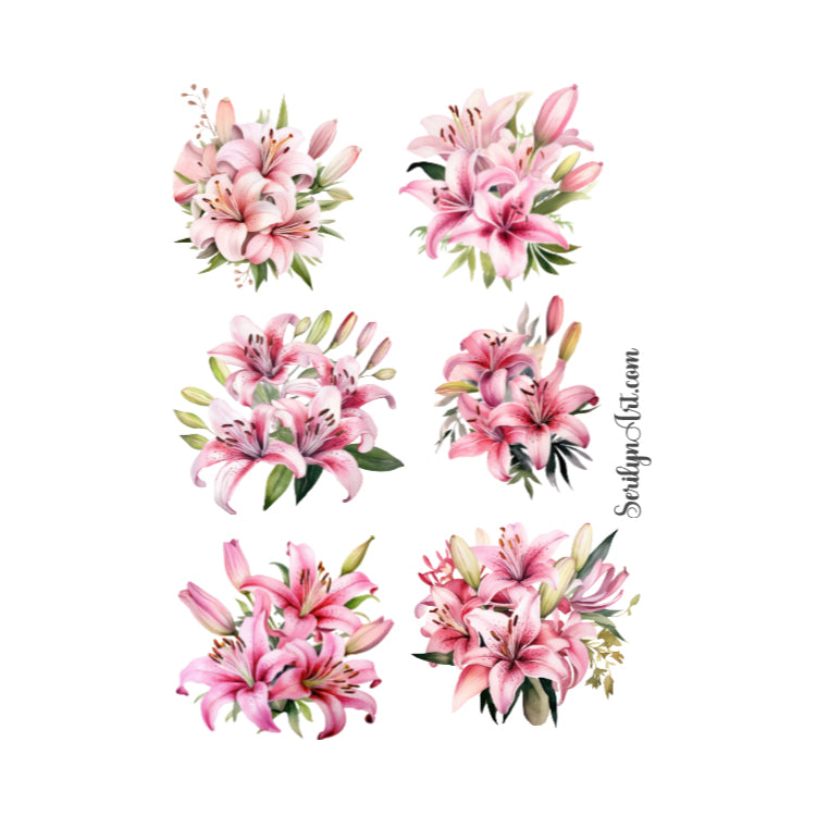 Pink Lily Sticker Sheet