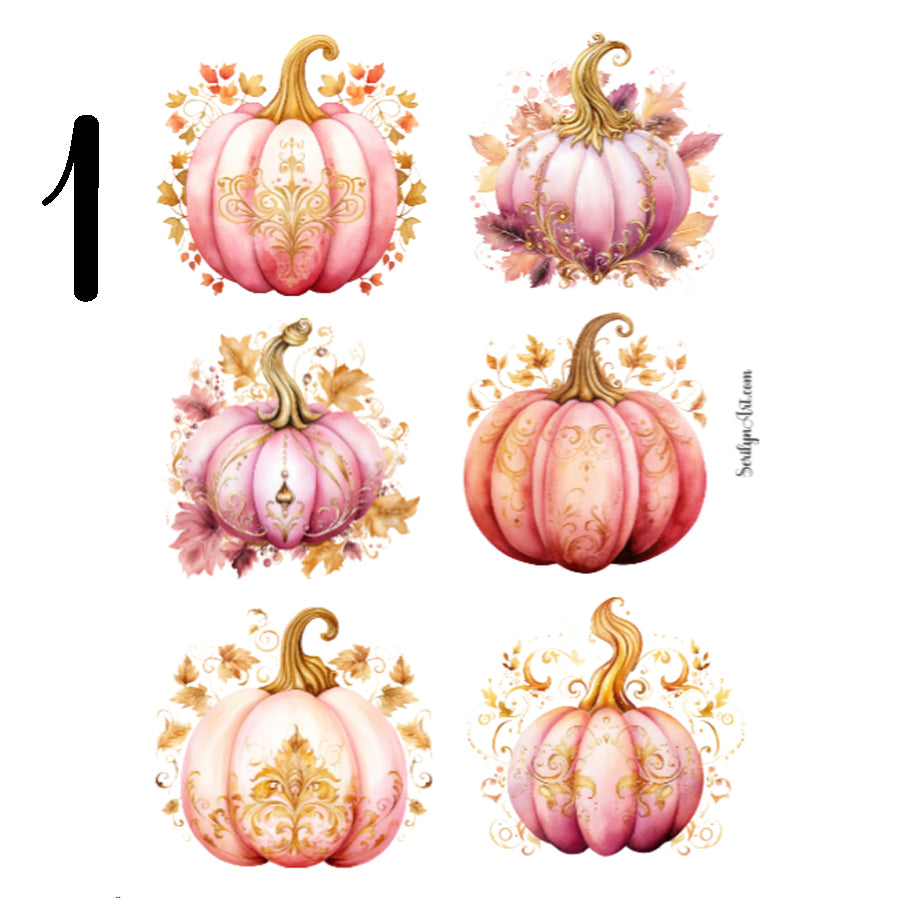 Pink Pumpkins Sticker Sheet