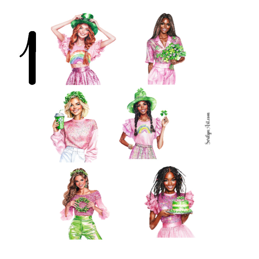Pink St. Pattys Day Sticker Sheet