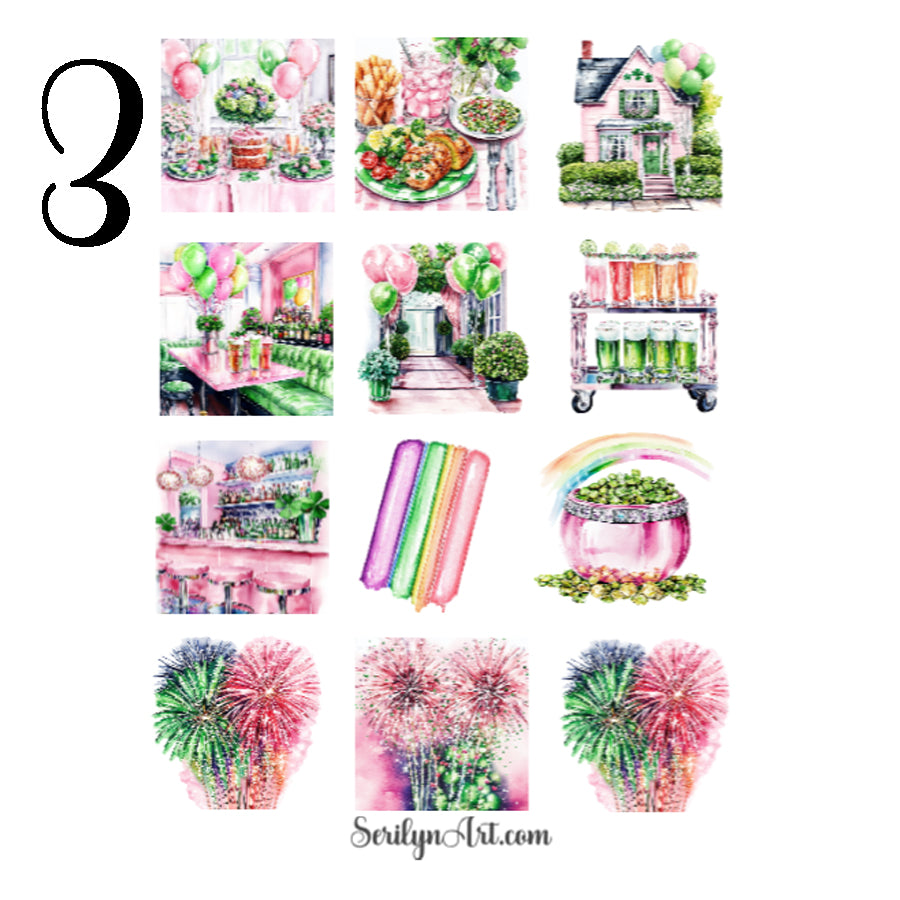 Pink St. Pattys Day Sticker Sheet