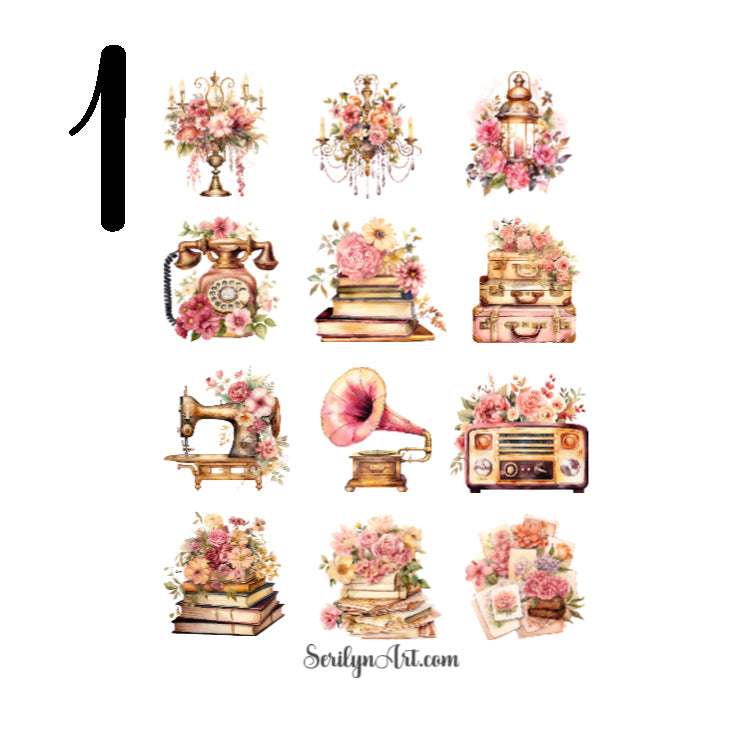 Pink Vintage Sticker Sheet