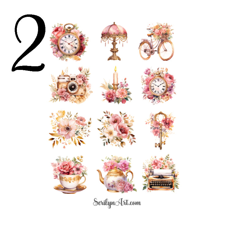 Pink Vintage Sticker Sheet
