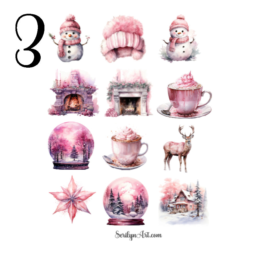 Pink Winter Sticker Sheet